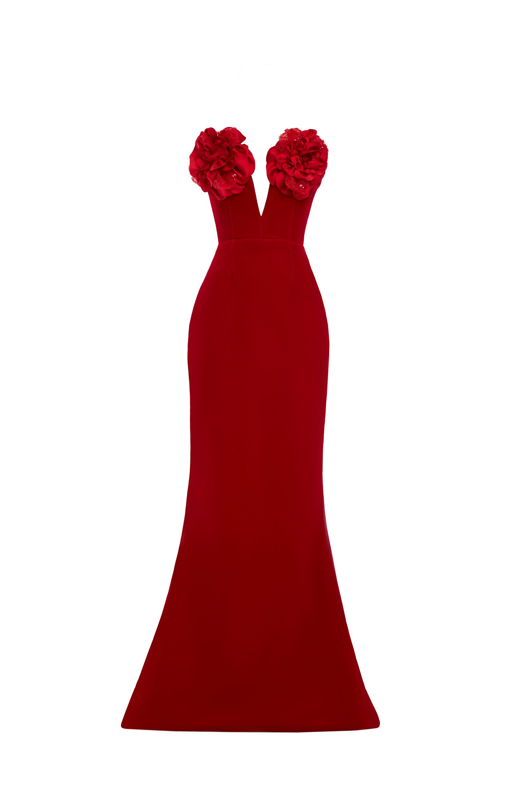 Velvet floor-length dress