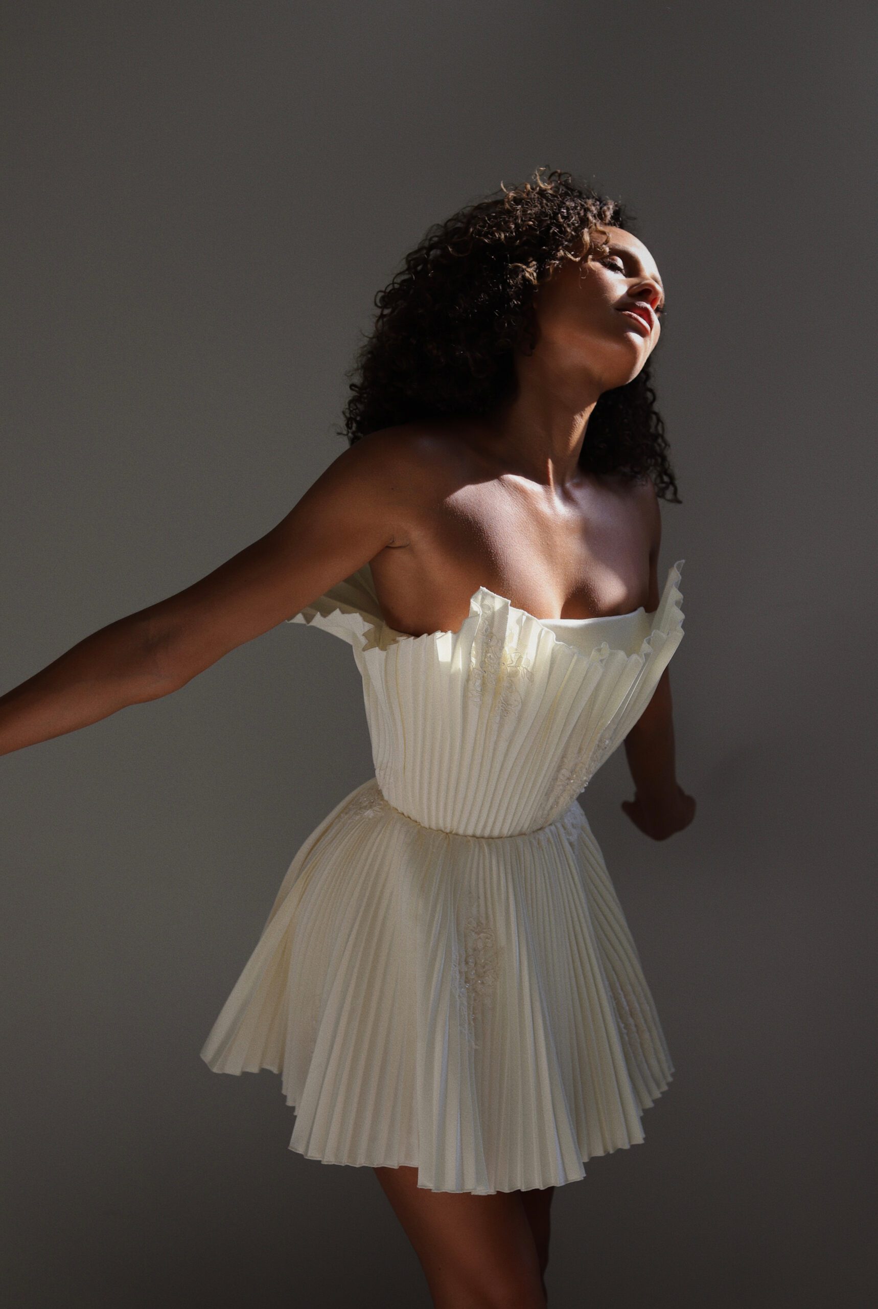 Taffeta mini length dress