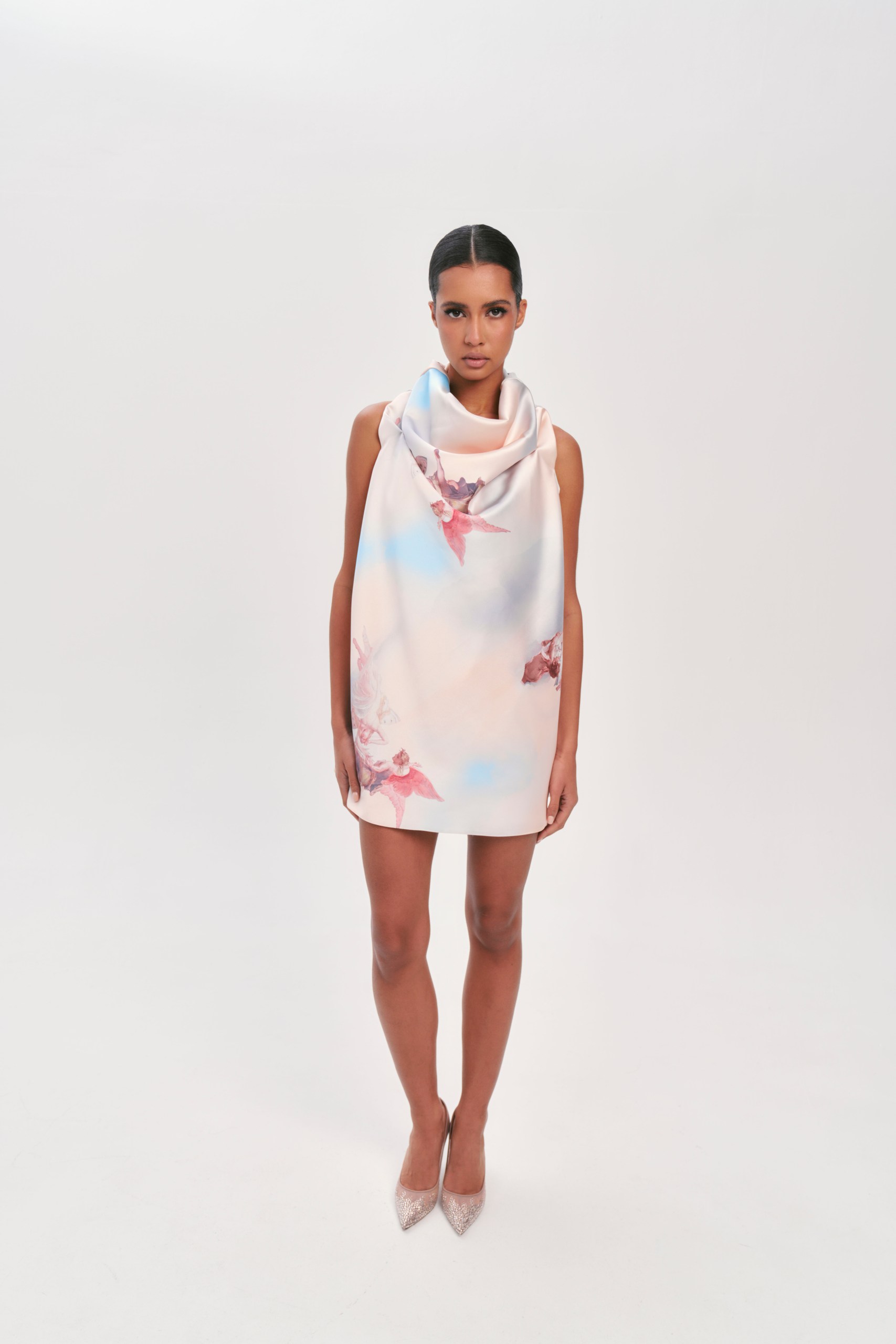 Satin mini length dress