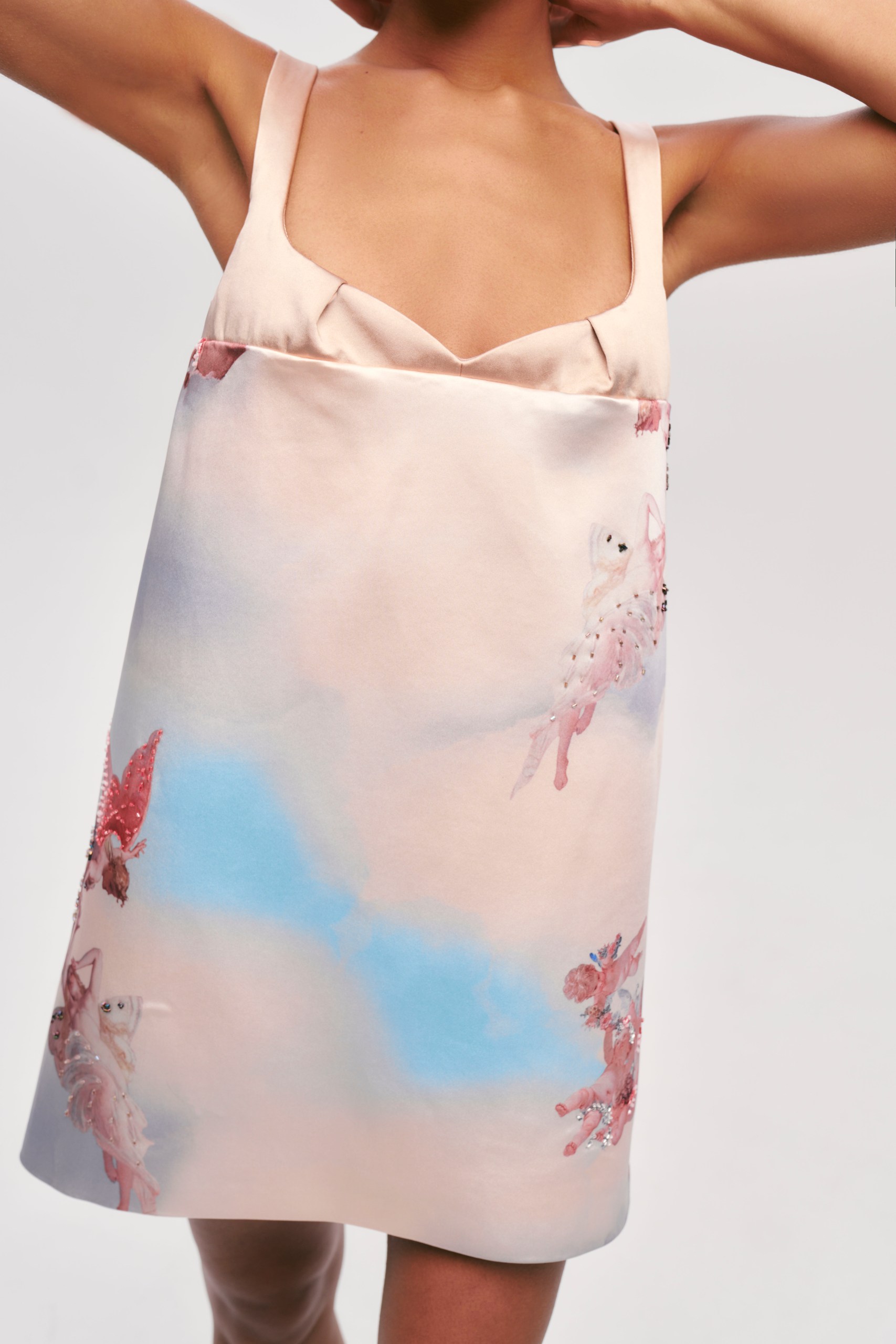 Satin mini length dress