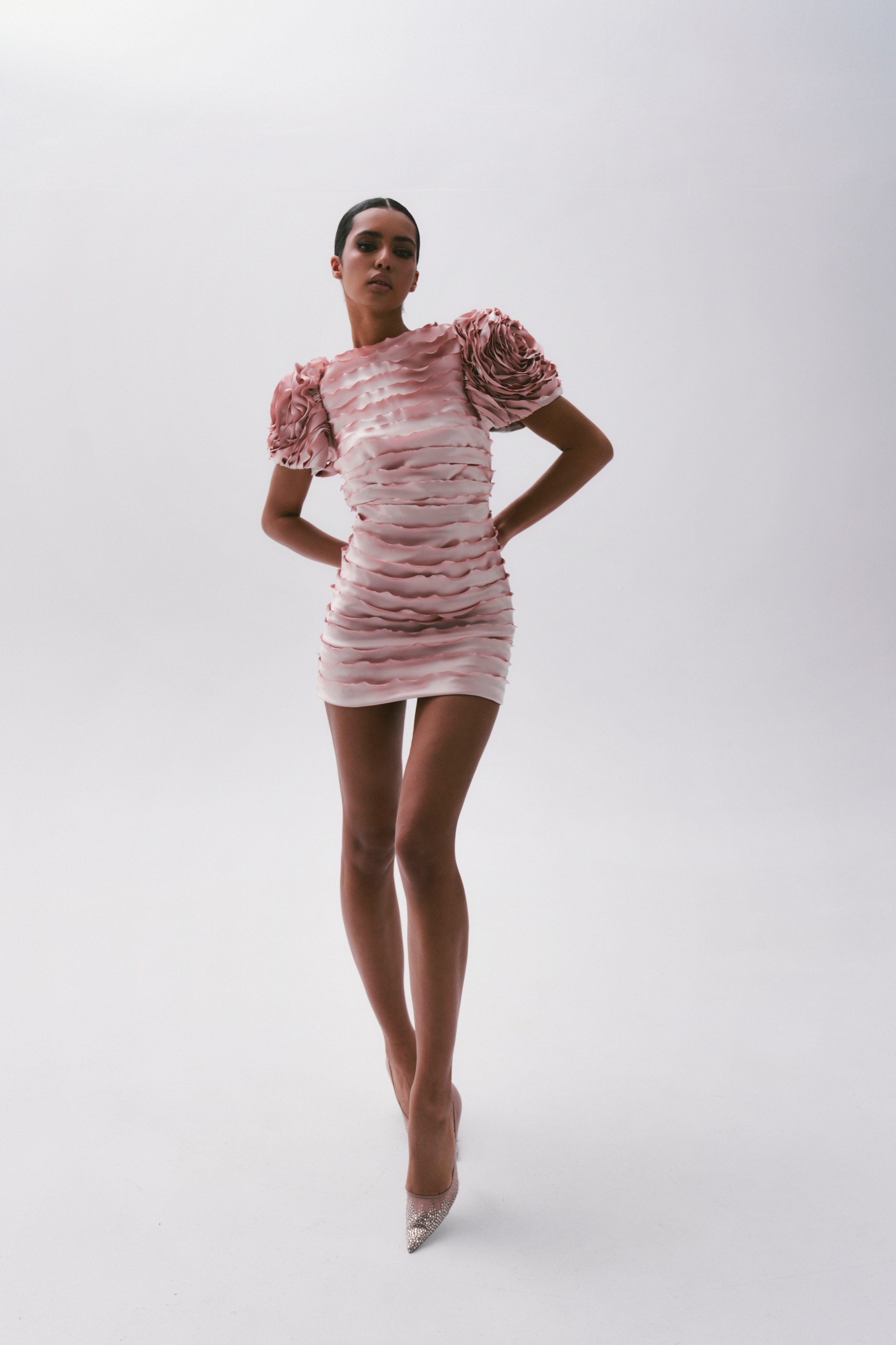 Satin mini length dress